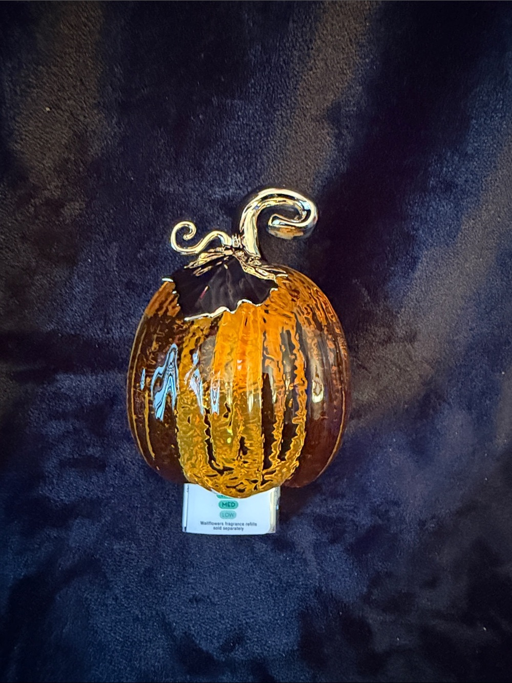 Bath & Body Works Amber Glass Pumpkin with Gold Stem